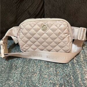 Steve Madden Quilted Beige Crossbody Bag
